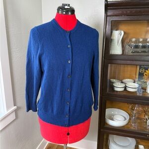 Lark & Ro 100% Navy Sweater Cashmere Cardigan Size Large